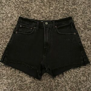 Abercrombie High Rise Mom Short Black denim shorts NWOT